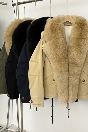 Down Jacket Women Real Fox Fur Collar Autumn 2025 Winter White Duck Down Coat Warm Puffer Jacket Female Waterproof Feathers