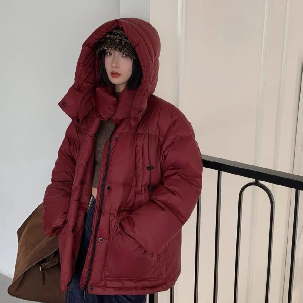 Down Jacket Lady Thick Warm White Duck Down Coat Female Fashion Winter Women Hooded Parkas Waterproof Puffer Jacket Overcoat - Image 3