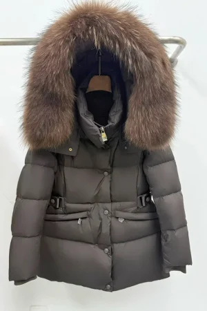 2025 Winter Warm Goose Down Jackets Natural Real Raccoon Fur Collar Puffer Jackets Thick Female Outdoors Streetwear Women Coats
