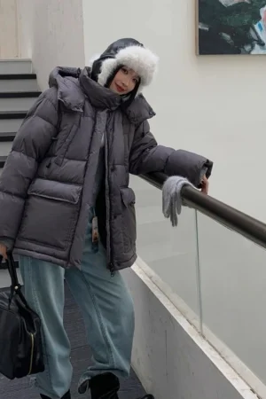 Down Jacket Lady Thick Warm White Duck Down Coat Female Fashion Winter Women Hooded Parkas Waterproof Puffer Jacket Overcoat